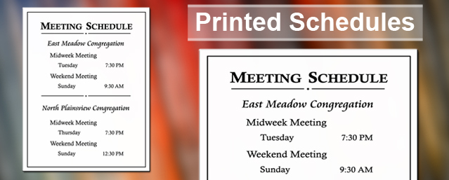 Printed Mtg Schedules